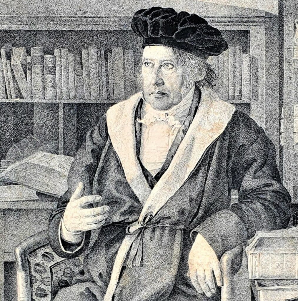 Portrait of Hegel in his study, 1828 